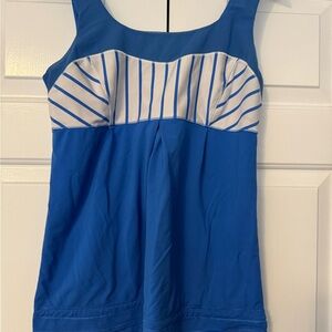 Lululemon Athletica Blue and White Bustier Tank Top